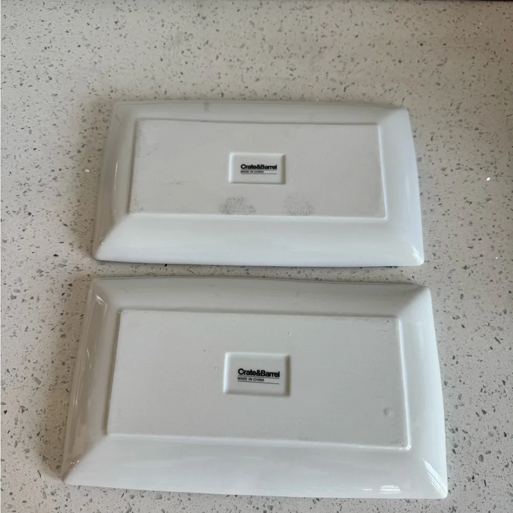 Crate & Barrel “Crave” Rectangular Appetizer Plates – Salty & Spicy – EUC